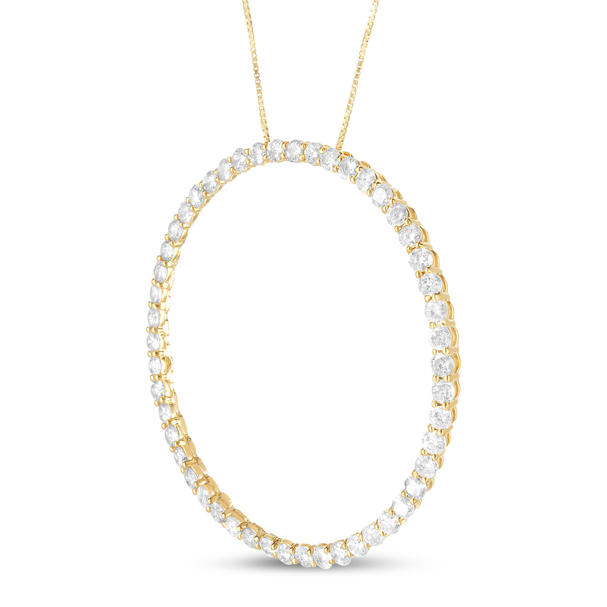 10K Yellow Gold Plated .925 Sterling Silver 4 Cttw Diamond Circle Hoop 18
