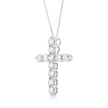 .925 Sterling Silver 1.0 Cttw Prong Set Round-Cut Diamond Cross 18