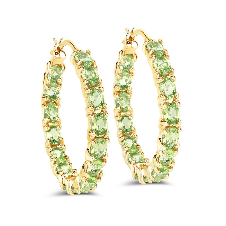 5.10 Carat Genuine Peridot .925 Sterling Silver Earrings - Earrings - Custom Crafting Alliance, LLC