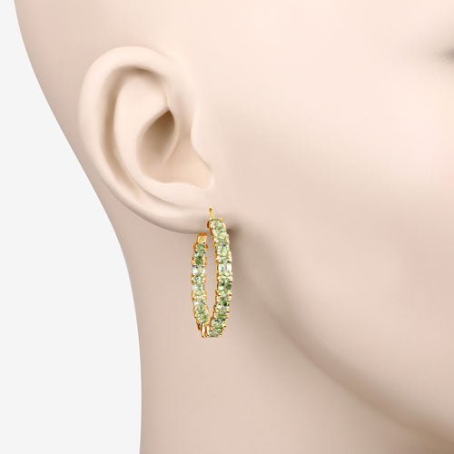 5.10 Carat Genuine Peridot .925 Sterling Silver Earrings - Earrings - Custom Crafting Alliance, LLC