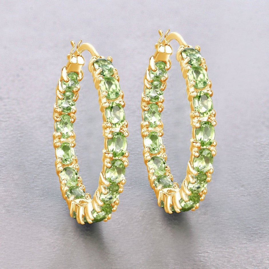 5.10 Carat Genuine Peridot .925 Sterling Silver Earrings - Earrings - Custom Crafting Alliance, LLC