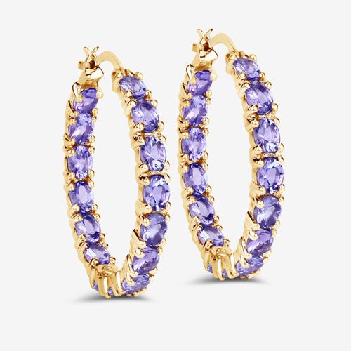 5.10 Carat Genuine Tanzanite .925 Sterling Silver Earrings - Earrings - Custom Crafting Alliance, LLC
