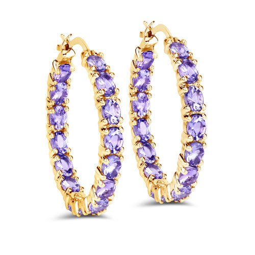 5.10 Carat Genuine Tanzanite .925 Sterling Silver Earrings - Earrings - Custom Crafting Alliance, LLC