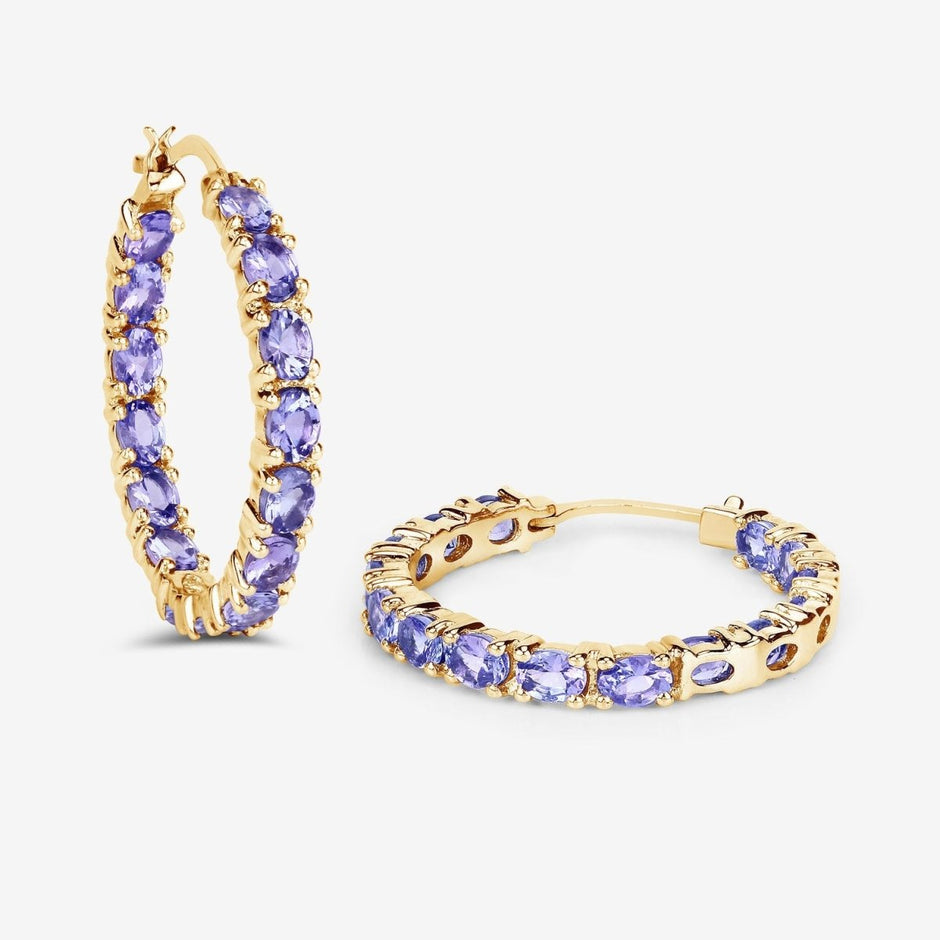 5.10 Carat Genuine Tanzanite .925 Sterling Silver Earrings - Earrings - Custom Crafting Alliance, LLC