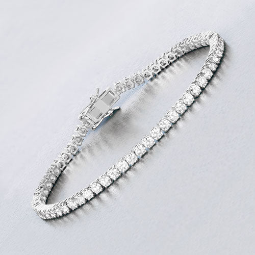 5.10 Carat Lab Grown Diamond 14K White Gold Bracelet - Bracelets - Custom Crafting Alliance, LLC