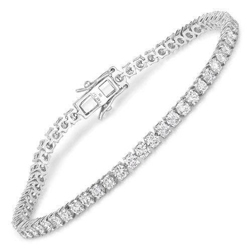 5.10 Carat Lab Grown Diamond 14K White Gold Bracelet - Bracelets - Custom Crafting Alliance, LLC