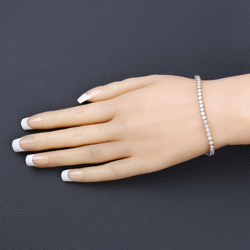 5.10 Carat Lab Grown Diamond 14K White Gold Bracelet - Bracelets - Custom Crafting Alliance, LLC