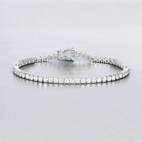 5.10 Carat Lab Grown Diamond 14K White Gold Bracelet - Bracelets - Custom Crafting Alliance, LLC