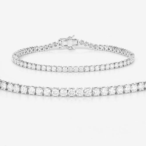 5.10 Carat Lab Grown Diamond 14K White Gold Bracelet - Bracelets - Custom Crafting Alliance, LLC