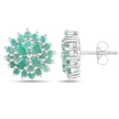 2.32 Carat Genuine Emerald .925 Sterling Silver Earrings