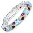 51.36 Carat Genuine Multi Stones .925 Sterling Silver Bracelet - Bracelets - Custom Crafting Alliance, LLC