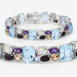 51.36 Carat Genuine Multi Stones .925 Sterling Silver Bracelet - Bracelets - Custom Crafting Alliance, LLC