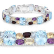 51.36 Carat Genuine Multi Stones .925 Sterling Silver Bracelet - Bracelets - Custom Crafting Alliance, LLC