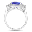 5.17 Carat Genuine Tanzanite and White Diamond 14K White Gold Ring - Rings - Custom Crafting Alliance, LLC
