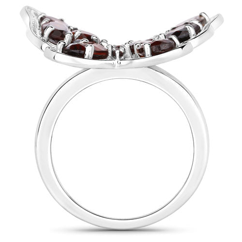 5.19 Carat Genuine Garnet .925 Sterling Silver Ring - Rings - Custom Crafting Alliance, LLC