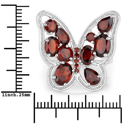 5.19 Carat Genuine Garnet .925 Sterling Silver Ring - Rings - Custom Crafting Alliance, LLC