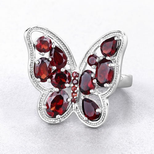 5.19 Carat Genuine Garnet .925 Sterling Silver Ring - Rings - Custom Crafting Alliance, LLC