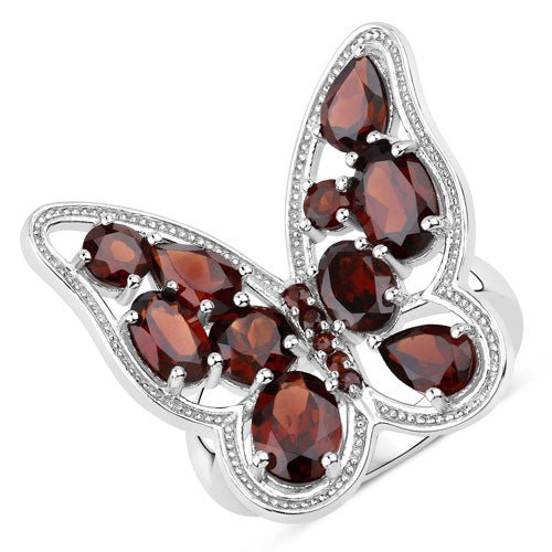 5.19 Carat Genuine Garnet .925 Sterling Silver Ring - Rings - Custom Crafting Alliance, LLC