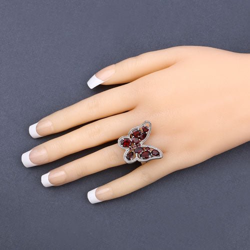 5.19 Carat Genuine Garnet .925 Sterling Silver Ring - Rings - Custom Crafting Alliance, LLC