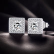 925 Sterling Silver Earrings with Pavé Setting CZ and Platinum Plating.