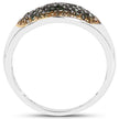 0.45 Carat Genuine Green Diamond and Yellow Diamond .925 Sterling Silver Ring