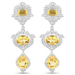 6.63 Carat Genuine Citrine and White Topaz .925 Sterling Silver Earrings