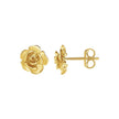 14k Yellow Gold Post Earrings with Roses