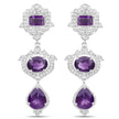 6.97 Carat Genuine Amethyst and White Topaz .925 Sterling Silver Earrings