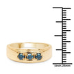 14K Yellow Gold Plated 0.33 Carat Genuine Blue Diamond .925 Sterling Silver Ring