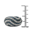 1.34 Carat Genuine Blue Diamond & White Diamond .925 Sterling Silver Ring