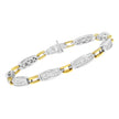 14K Yellow and White Gold 2.0 Cttw Princess Cut Diamond Tapered and Equal Sign Link Bracelet (G-H Color, SI1-SI2 Clarity) - 7