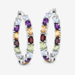 5.44 Carat Genuine Multi Stones .925 Sterling Silver Earrings - Earrings - Custom Crafting Alliance, LLC