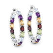 5.44 Carat Genuine Multi Stones .925 Sterling Silver Earrings - Earrings - Custom Crafting Alliance, LLC