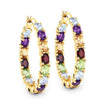 5.44 Carat Genuine Multi Stones .925 Sterling Silver Earrings - Earrings - Custom Crafting Alliance, LLC