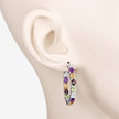 5.44 Carat Genuine Multi Stones .925 Sterling Silver Earrings - Earrings - Custom Crafting Alliance, LLC