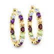 5.44 Carat Genuine Multi Stones .925 Sterling Silver Earrings - Earrings - Custom Crafting Alliance, LLC