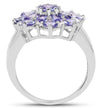3.37 Carat Genuine Tanzanite and White Topaz .925 Sterling Silver Ring