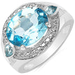 5.51 Carat Genuine Blue Topaz .925 Sterling Silver Ring - Rings - Custom Crafting Alliance, LLC