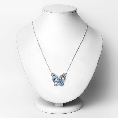 5.54 Carat Genuine Swiss Blue Topaz .925 Sterling Silver Necklace - Necklaces - Custom Crafting Alliance, LLC