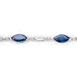 5.58 Carat Genuine Blue Sapphire and White Diamond 14K White Gold Bracelet - Bracelets - Custom Crafting Alliance, LLC