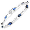 5.58 Carat Genuine Blue Sapphire and White Diamond 14K White Gold Bracelet - Bracelets - Custom Crafting Alliance, LLC