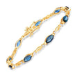 5.58 Carat Genuine Blue Sapphire and White Diamond 14K Yellow Gold Bracelet - Bracelets - Custom Crafting Alliance, LLC