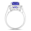 5.59 Carat Genuine Tanzanite and White Diamond 14K White Gold Ring - Rings - Custom Crafting Alliance, LLC