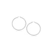 14k White Gold Polished Hoop Earrings (15 mm)