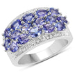 2.72 Carat Genuine Tanzanite .925 Sterling Silver Ring