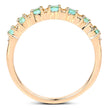 0.41 Carat Genuine Zambian Emerald and White Diamond 14K Yellow Gold Ring