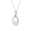 .925 Sterling Silver Prong-Set Diamond Accent Fashion Double Drop Design 18