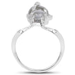 2.79 Carat Genuine Labradorite And White Topaz .925 Sterling Silver Ring
