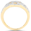 14K Yellow Gold Plated 0.26 Carat Genuine White Diamond .925 Sterling Silver Ring