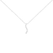 14K White Gold 3.0 Cttw Round-Brilliant & Baguette Cut Diamond S Shaped Graduated 18